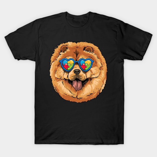 Chow Chow Dog Autism Awareness T-Shirt by eldridgejacqueline